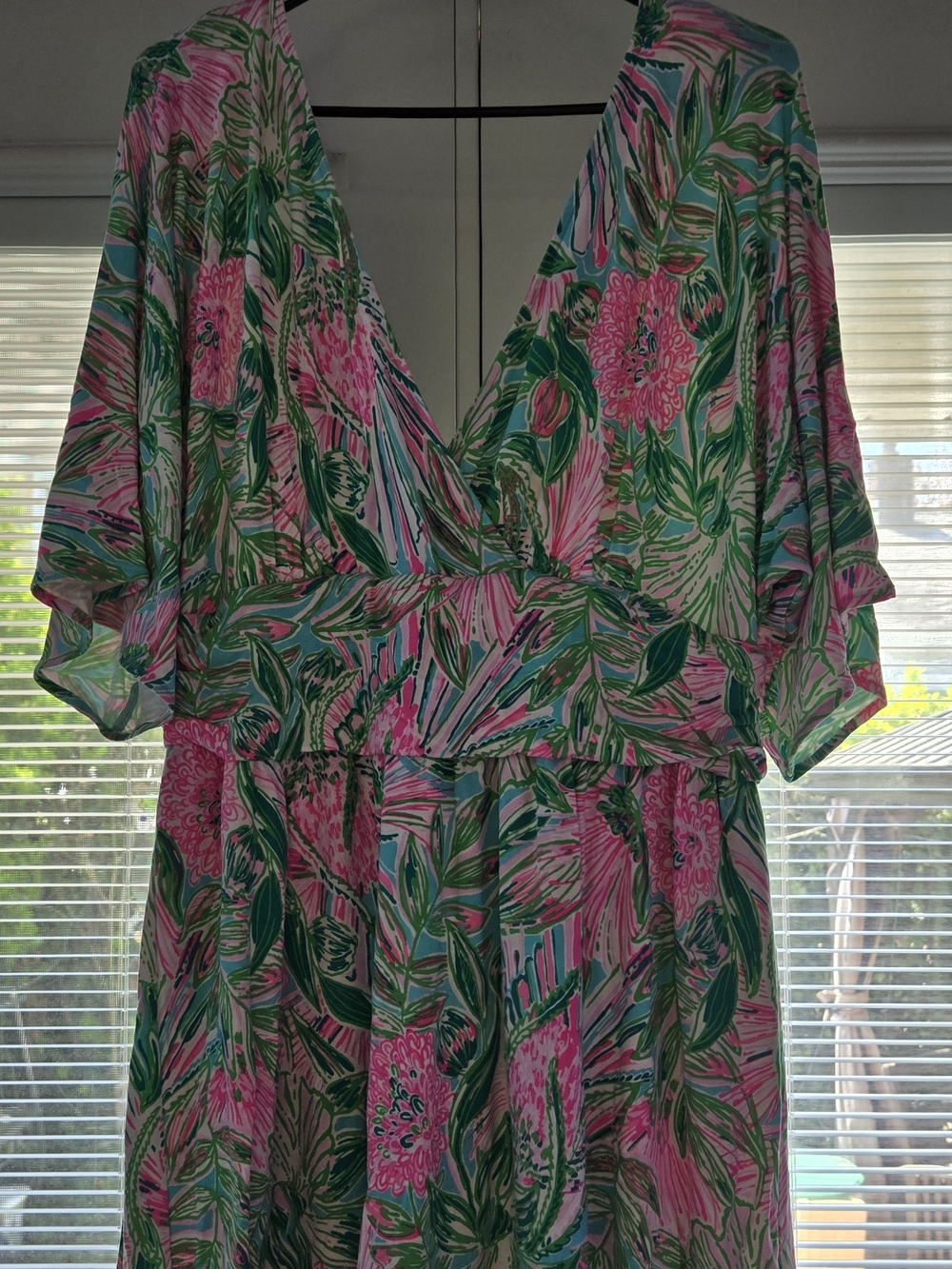 Lilly Pulitzer Pink Green Floral  Romper